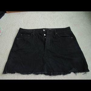 Plus size black denim skirt